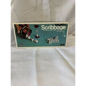 Vintage 1968 Scribbage Word Game# 948 E.S.Lowe Company Inc. ALL CUBES‎ CUP TIMER